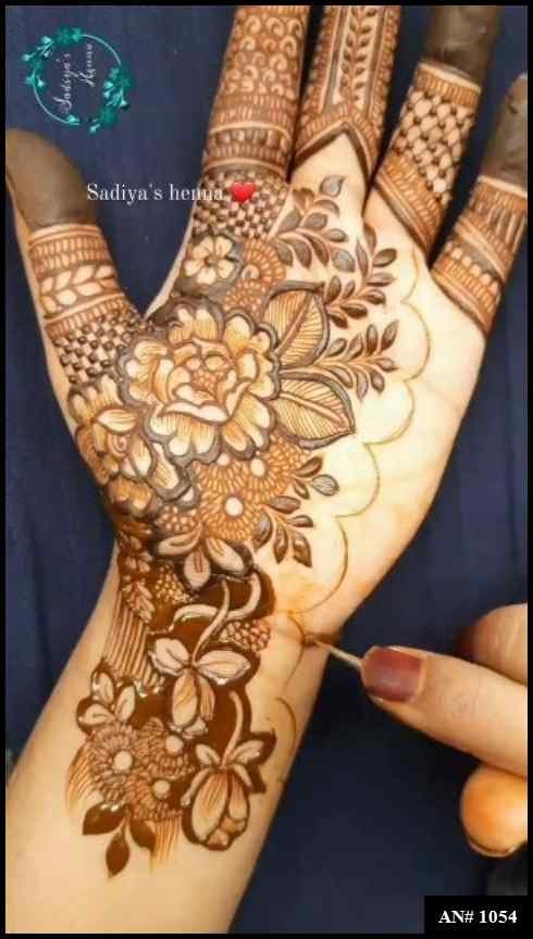 Arabic Front Hand Mehndi Design AN 1054