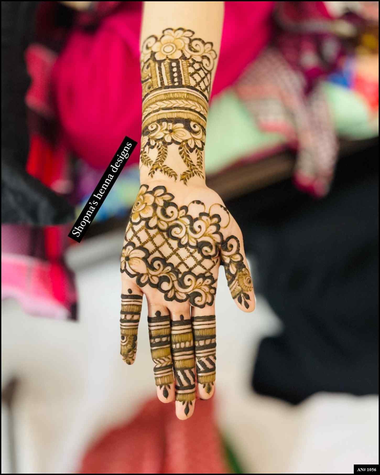 Arabic Front Hand Mehndi Design AN 1056