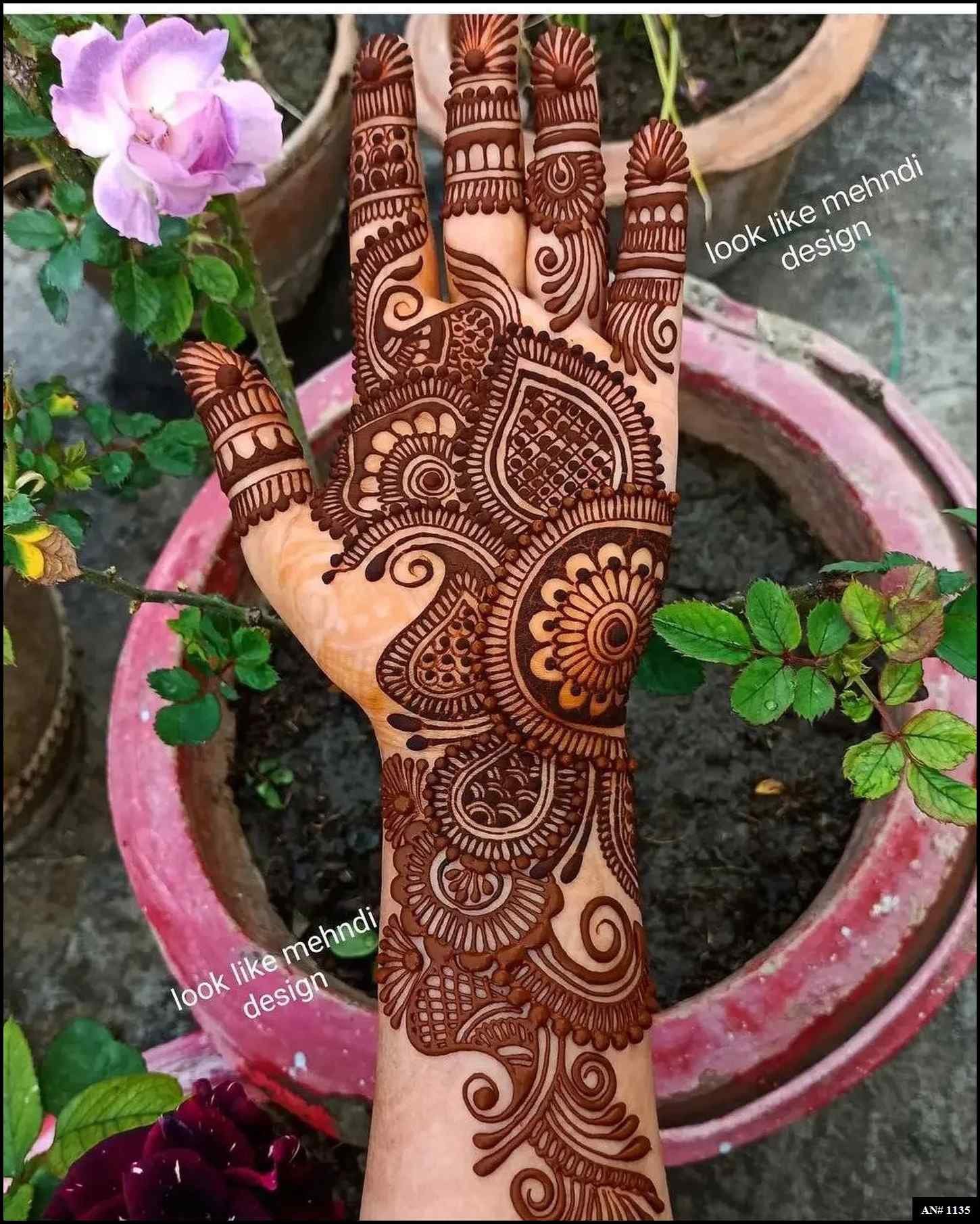 Arabic Front Hand Mehndi Design AN 1135