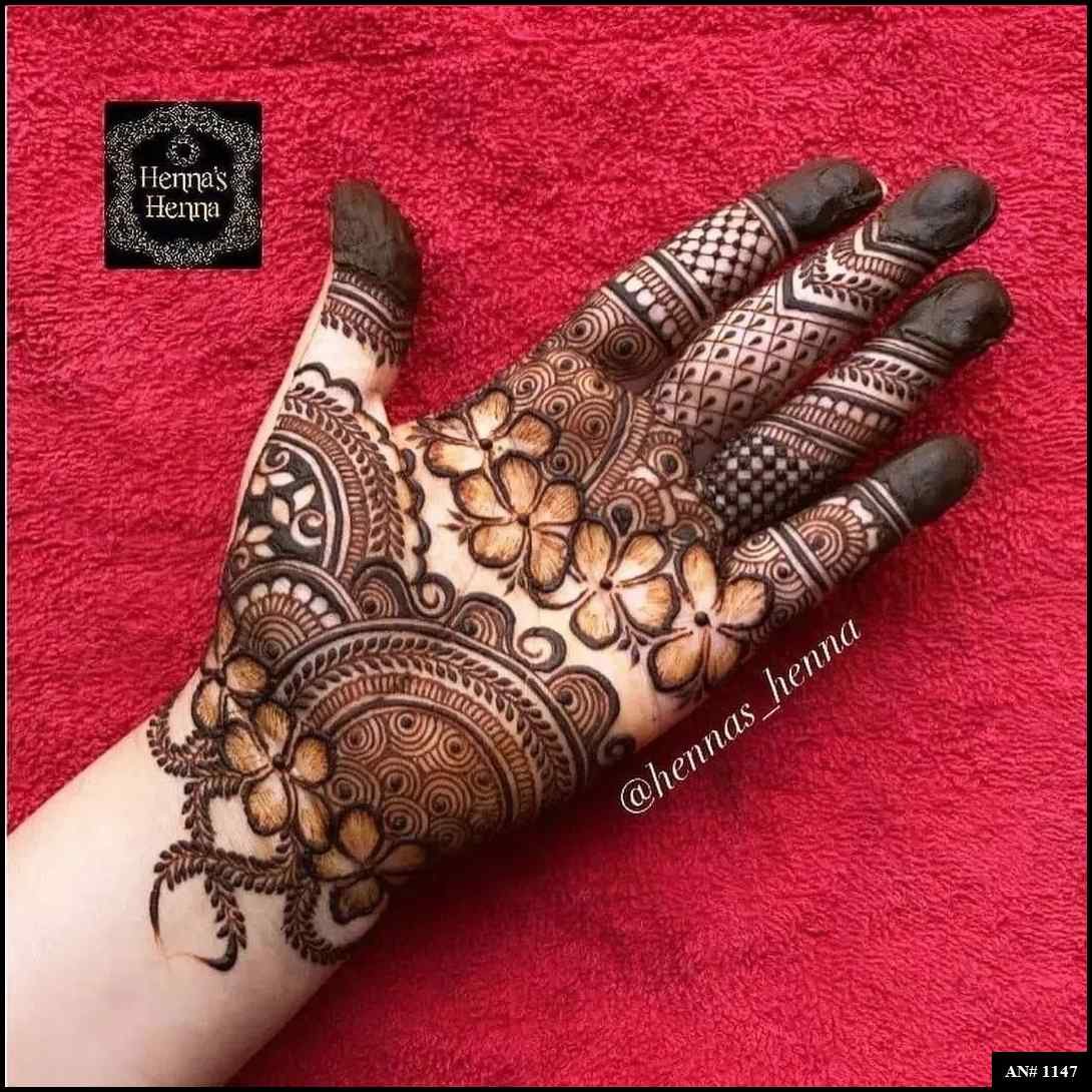 Arabic Front Hand Mehndi Design AN 1147