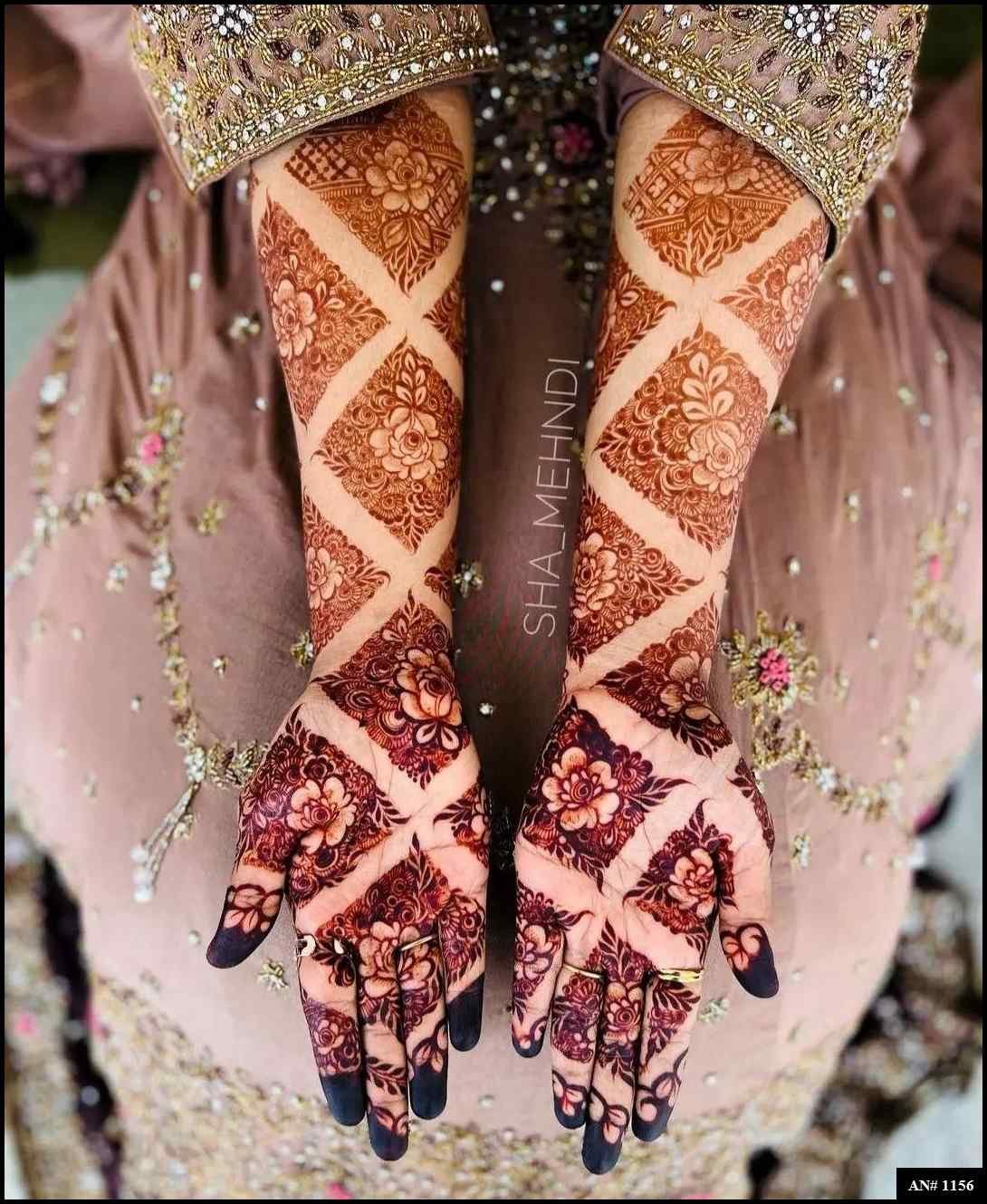 Arabic Front Hand Mehndi Design AN 1156