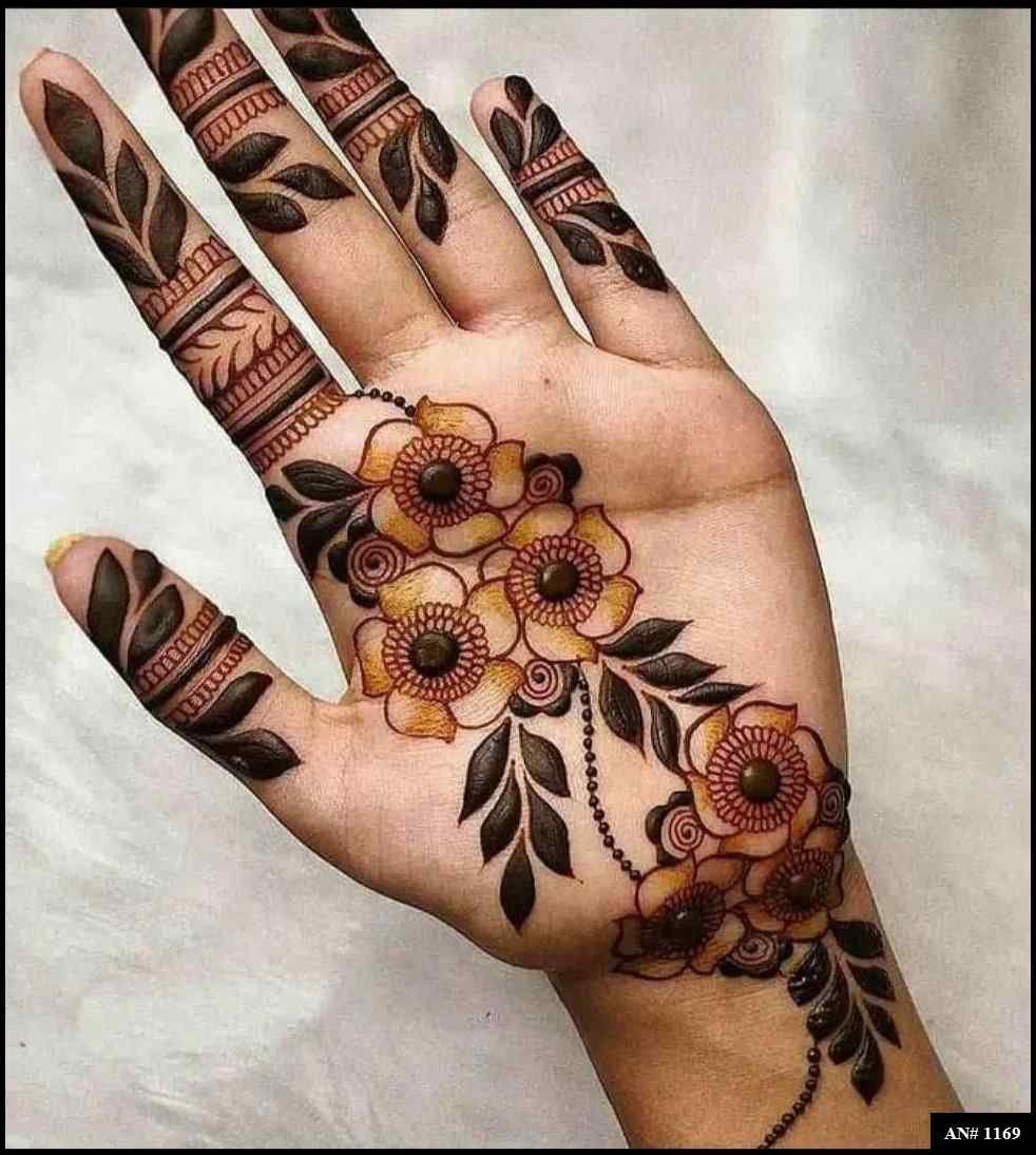 Arabic Front Hand Mehndi Design AN 1169