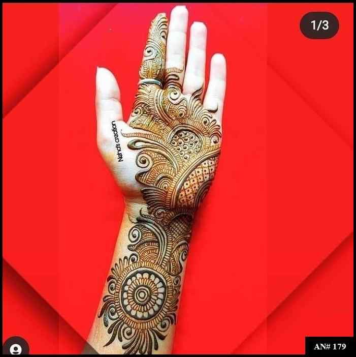 Arabic Front Hand Mehndi Design AN 179