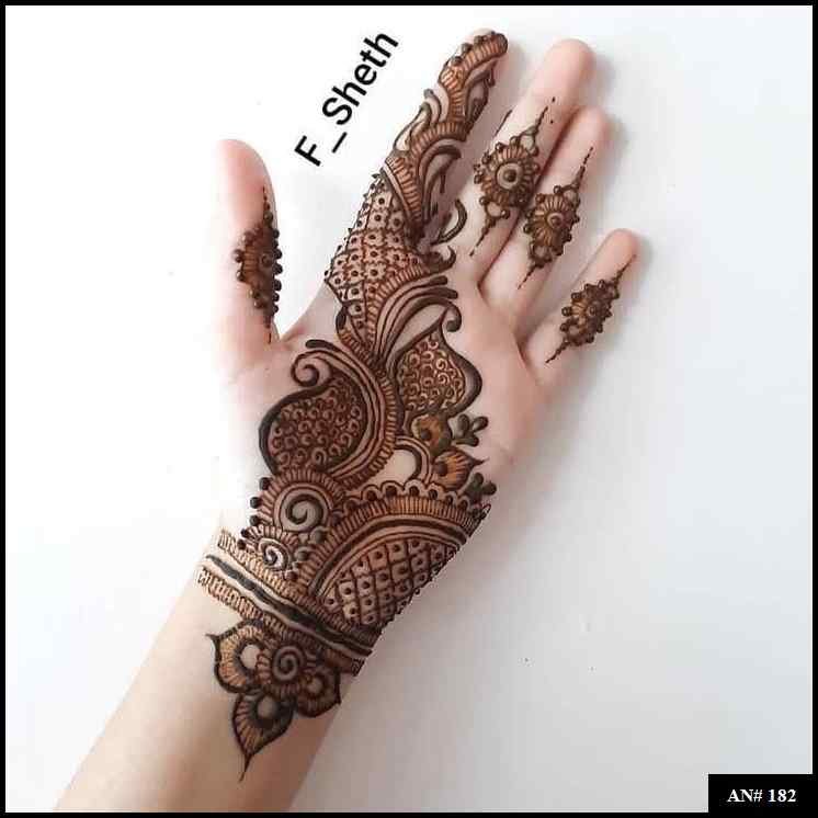 Arabic Front Hand Mehndi Design AN 182