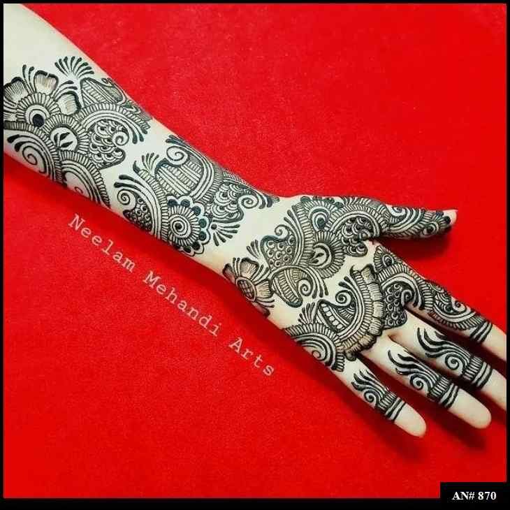 Arabic Front Hand Mehndi Design AN 870