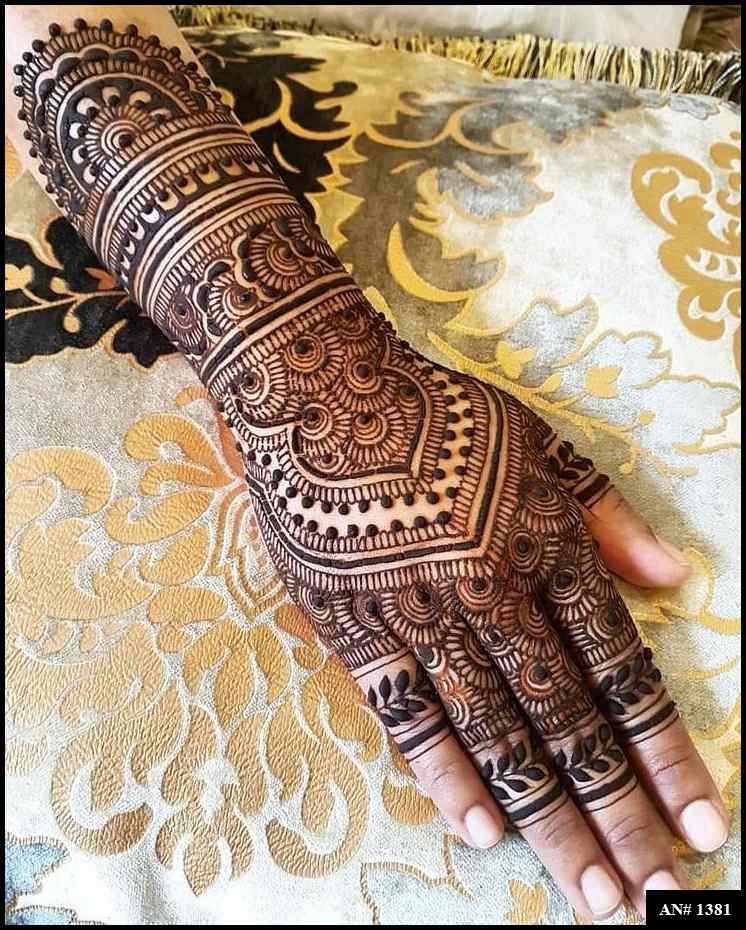 Back Full Hand Bridal Mehndi Design AN 1381
