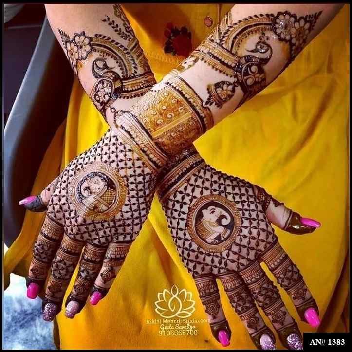 Back Full Hand Bridal Mehndi Design AN 1383