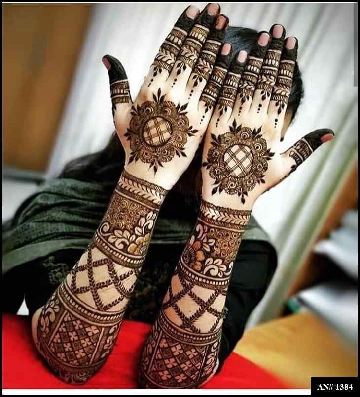 Back Full Hand Bridal Mehndi Design AN 1384
