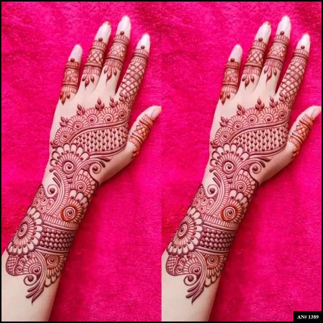 Back Full Hand Bridal Mehndi Design AN 1389