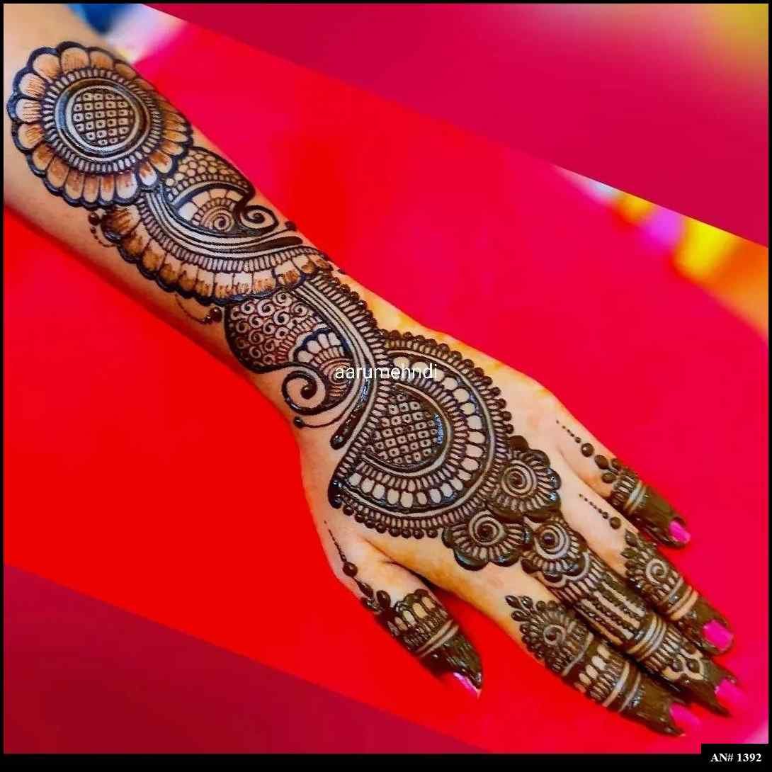 Back Full Hand Bridal Mehndi Design AN 1392