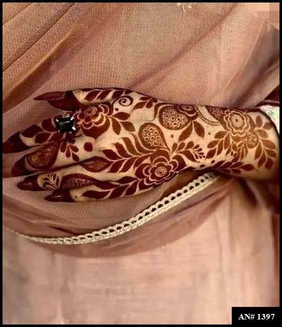 Back Full Hand Bridal Mehndi Design AN 1397