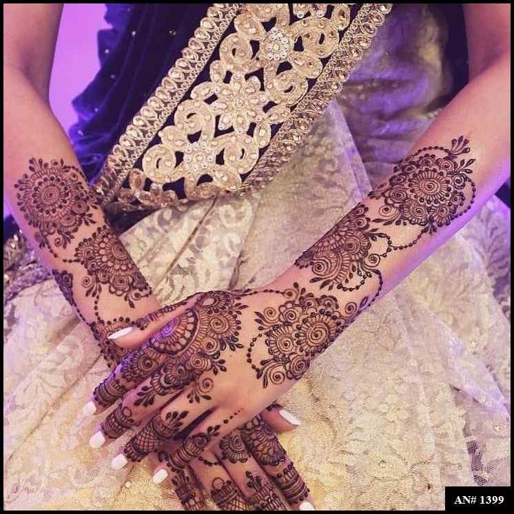 Back Full Hand Bridal Mehndi Design AN 1399