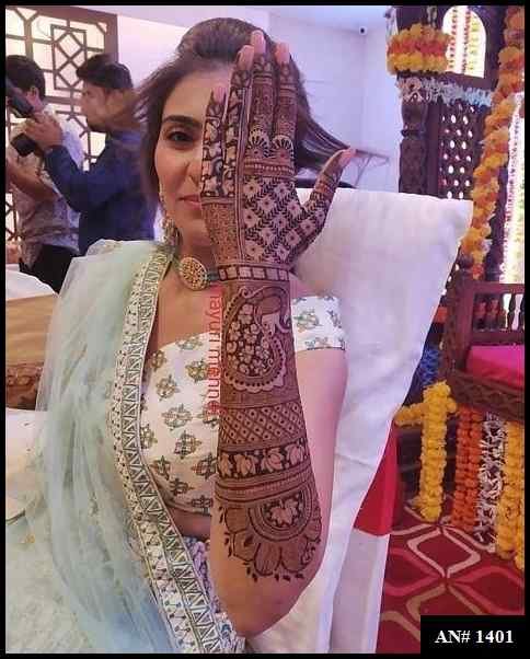 Back Full Hand Bridal Mehndi Design AN 1401