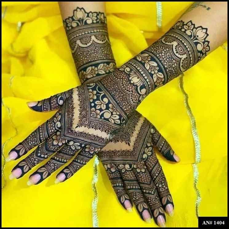 Back Full Hand Bridal Mehndi Design AN 1404