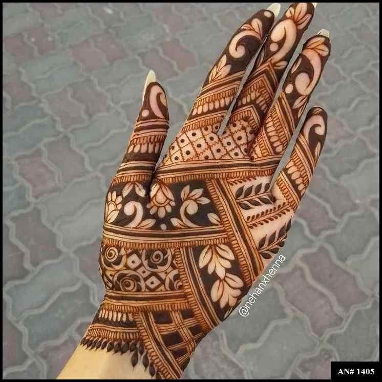 Back Full Hand Bridal Mehndi Design AN 1405
