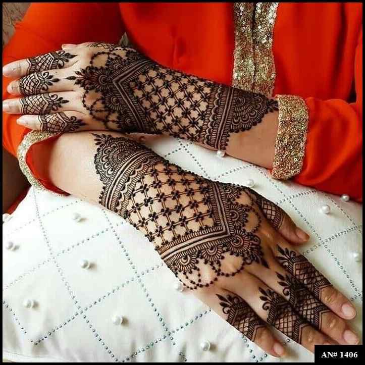 Back Full Hand Bridal Mehndi Design [AN 1406]