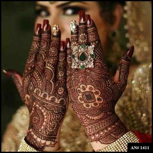 Back Full Hand Bridal Mehndi Design AN 1411