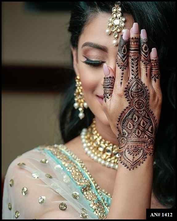 Back Full Hand Bridal Mehndi Design AN 1412