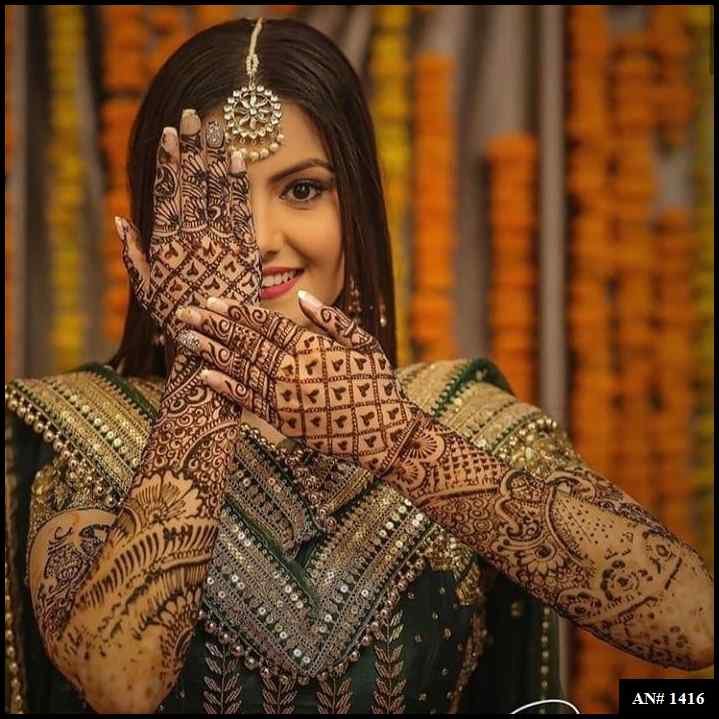 Back Full Hand Bridal Mehndi Design AN 1416