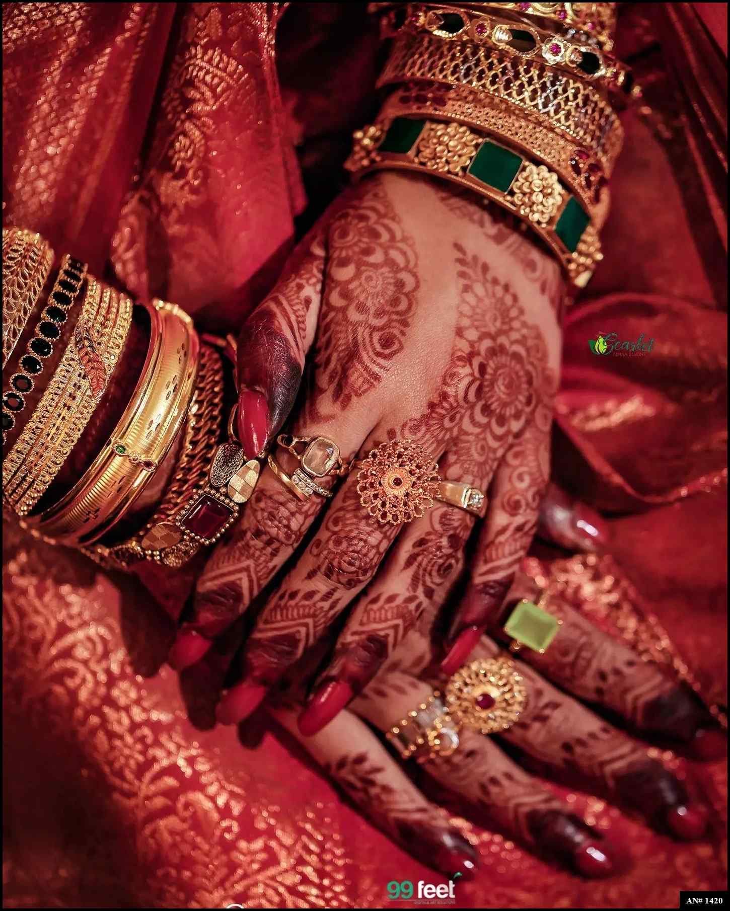 Back Full Hand Bridal Mehndi Design [AN 1420]