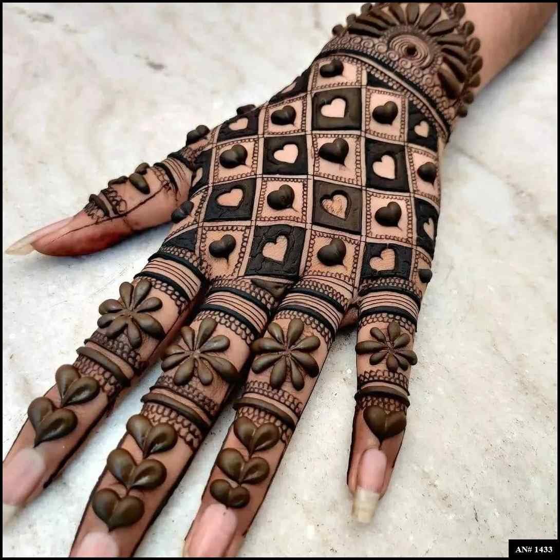 Back Full Hand Bridal Mehndi Design [AN 1433]