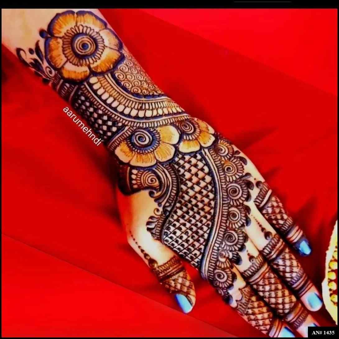 Back Full Hand Bridal Mehndi Design AN 1435