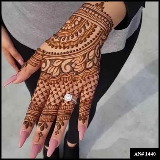 Back Full Hand Bridal Mehndi Design AN 1440