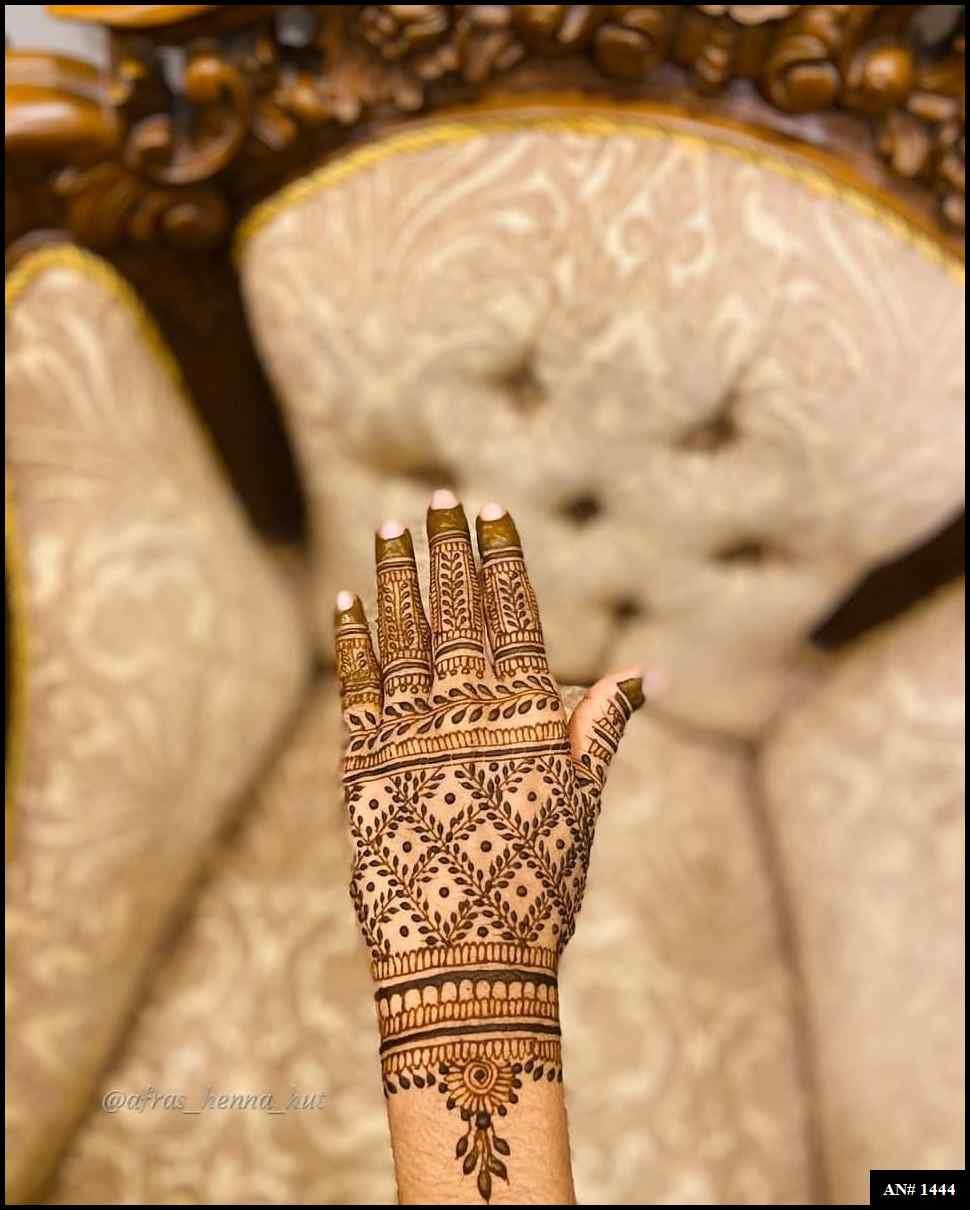 Back Full Hand Bridal Mehndi Design AN 1444
