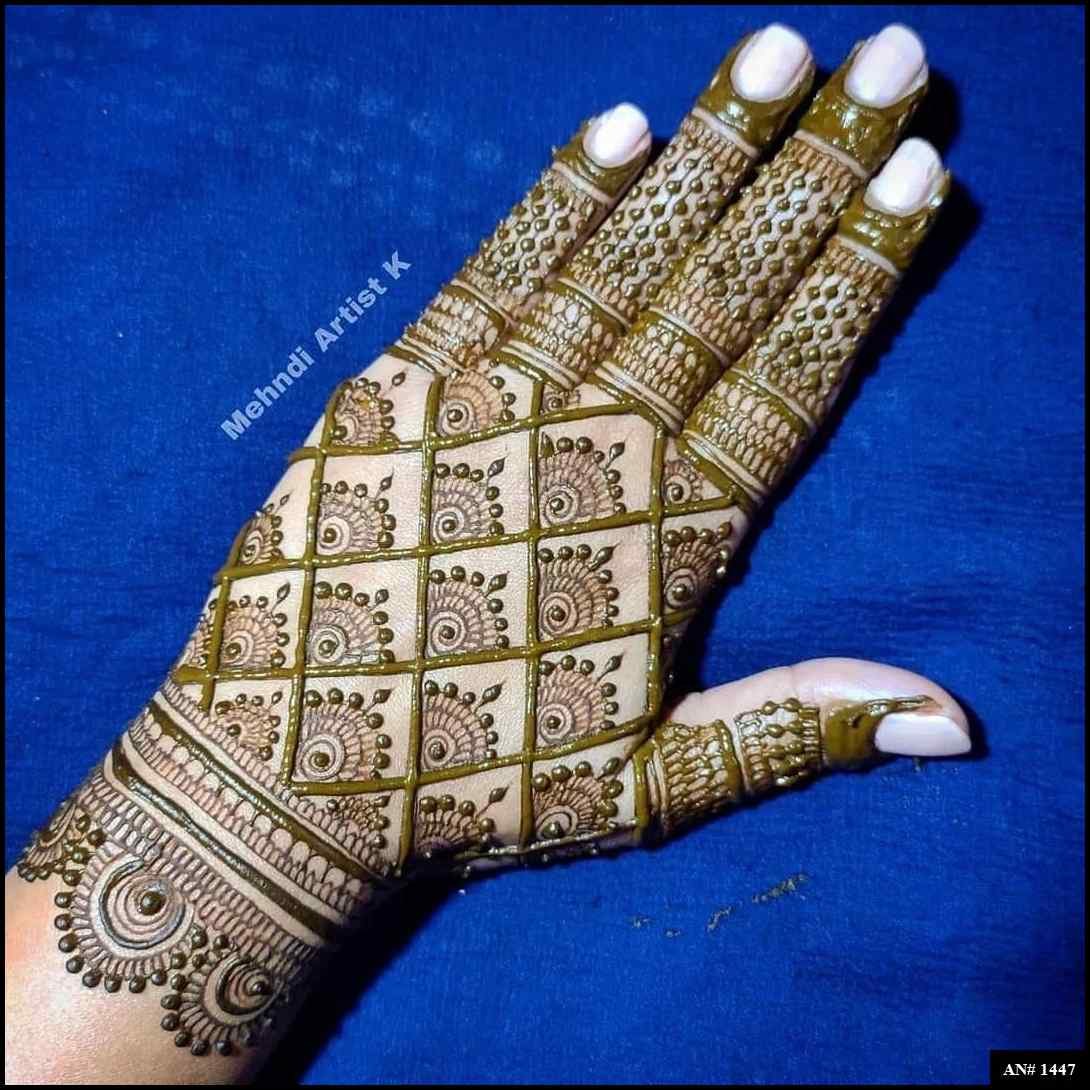 Back Full Hand Bridal Mehndi Design AN 1447