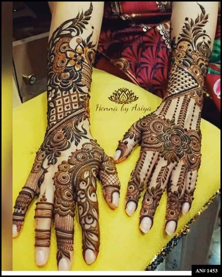 Back Full Hand Bridal Mehndi Design AN 1453