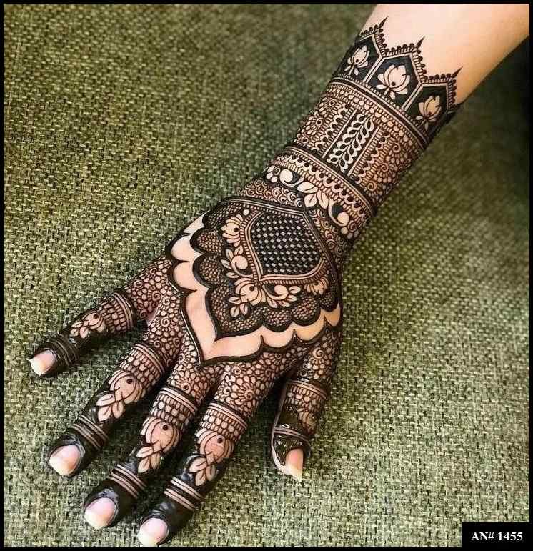 Back Full Hand Bridal Mehndi Design AN 1455