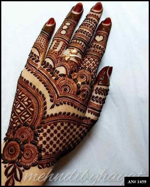 Back Full Hand Bridal Mehndi Design AN 1459