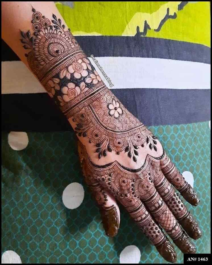 Back Full Hand Bridal Mehndi Design [AN 1463]