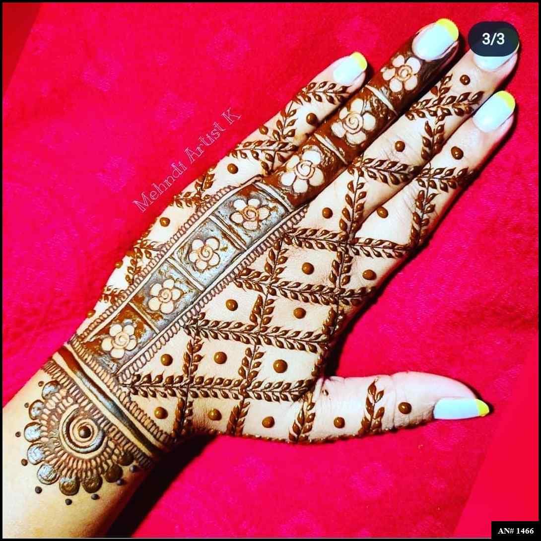 Back Full Hand Bridal Mehndi Design AN 1466