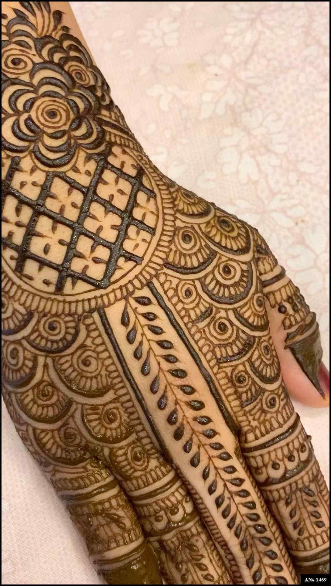 Back Full Hand Bridal Mehndi Design AN 1469