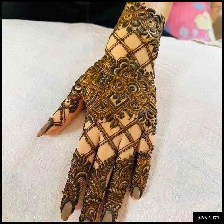 Back Full Hand Bridal Mehndi Design AN 1471