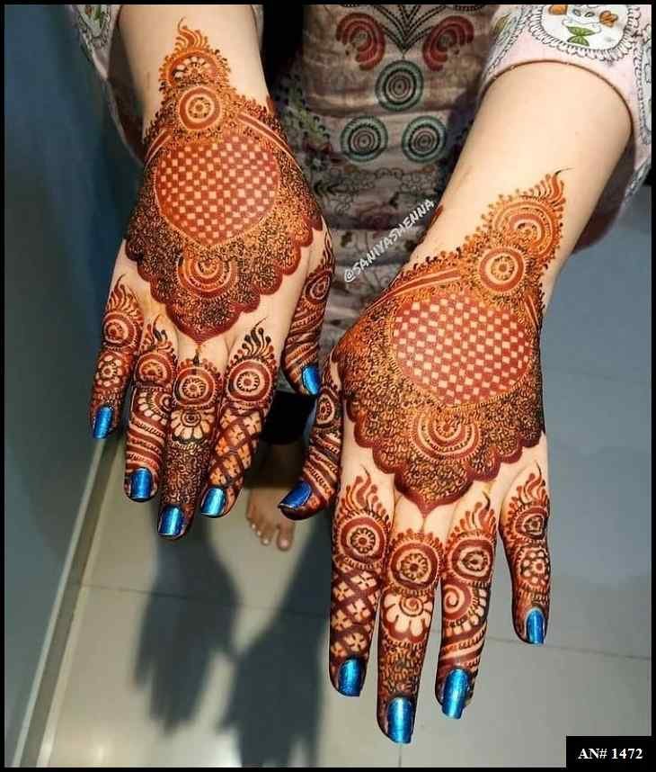Back Full Hand Bridal Mehndi Design AN 1472