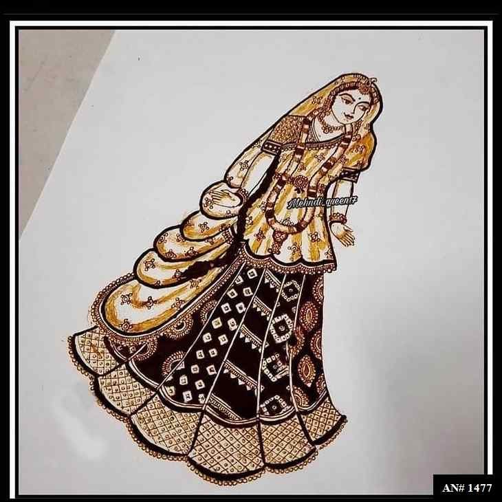 Back Full Hand Bridal Mehndi Design AN 1477