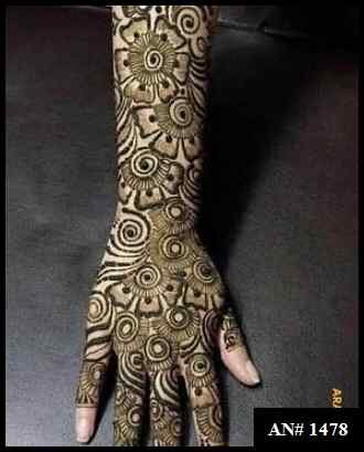 Back Full Hand Bridal Mehndi Design AN 1478