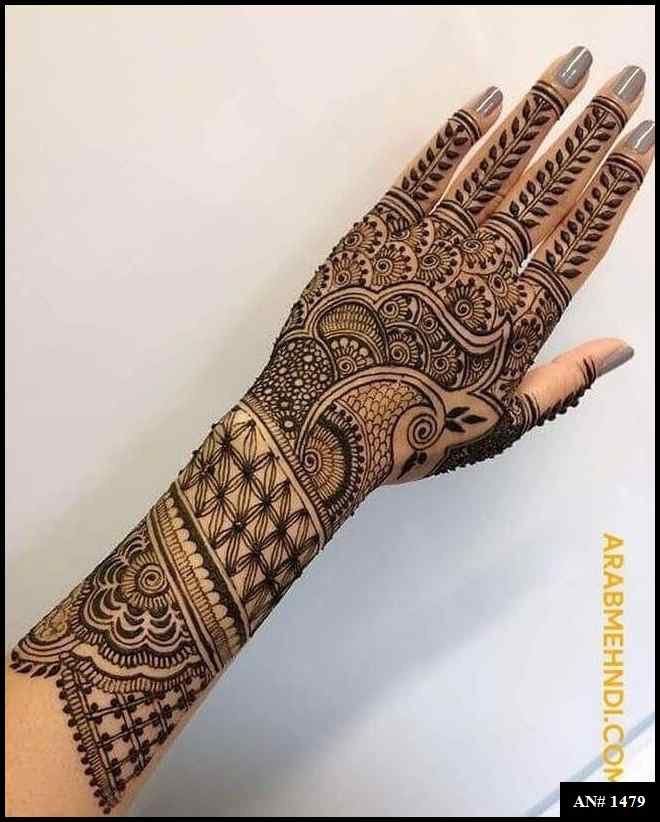 Back Full Hand Bridal Mehndi Design AN 1479
