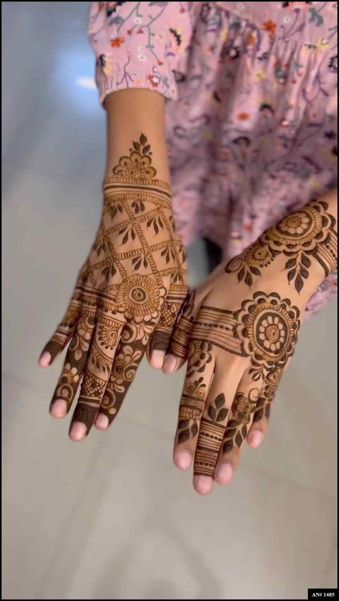 Back Full Hand Bridal Mehndi Design AN 1485