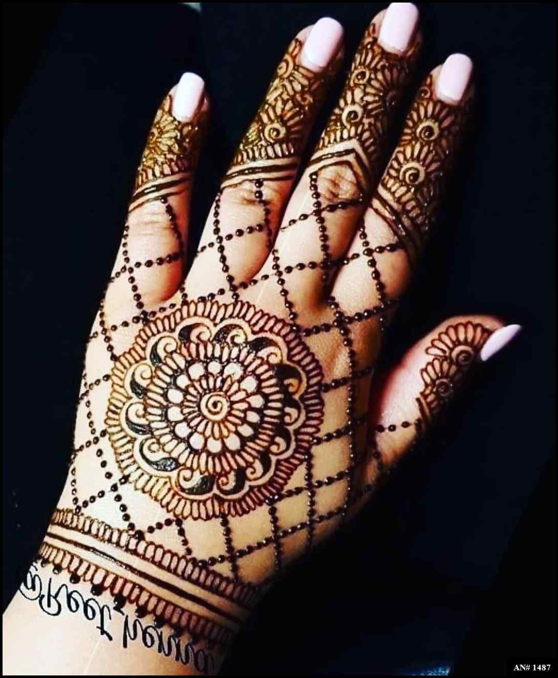 Back Full Hand Bridal Mehndi Design AN 1487