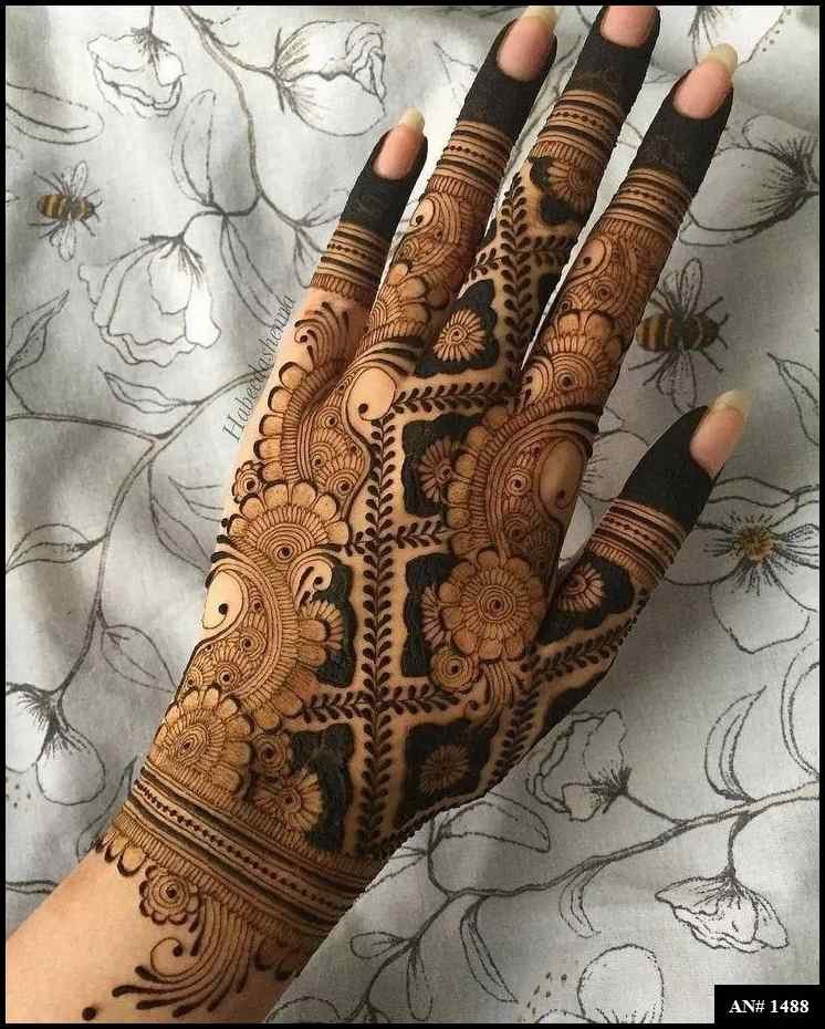 Back Full Hand Bridal Mehndi Design AN 1488