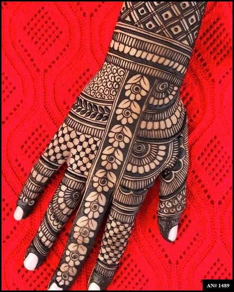 Back Full Hand Bridal Mehndi Design AN 1489