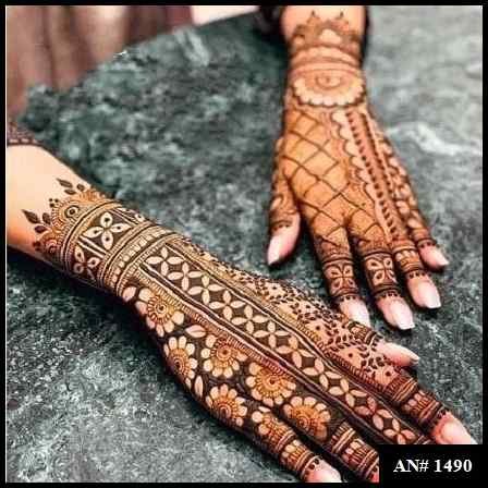 Back Full Hand Bridal Mehndi Design AN 1490