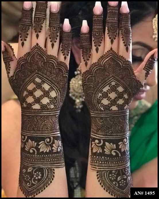 Back Full Hand Bridal Mehndi Design AN 1495