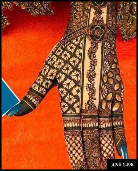 Back Full Hand Bridal Mehndi Design AN 1498