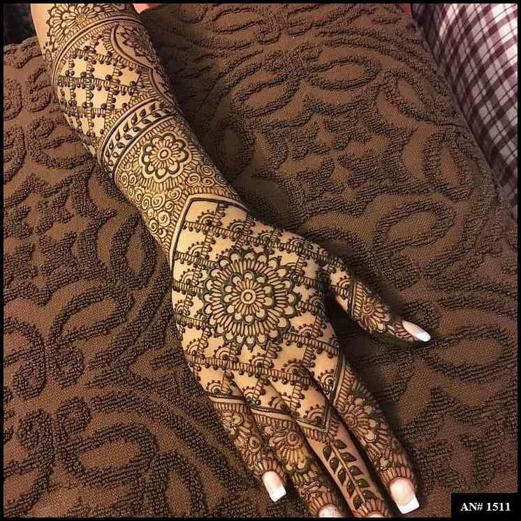 Back Full Hand Bridal Mehndi Design AN 1511