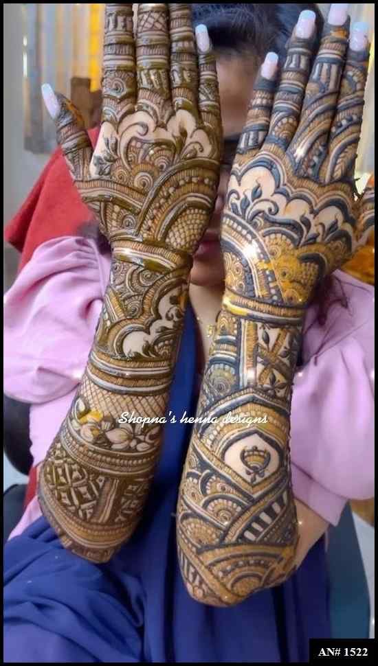 Back Full Hand Bridal Mehndi Design AN 1522