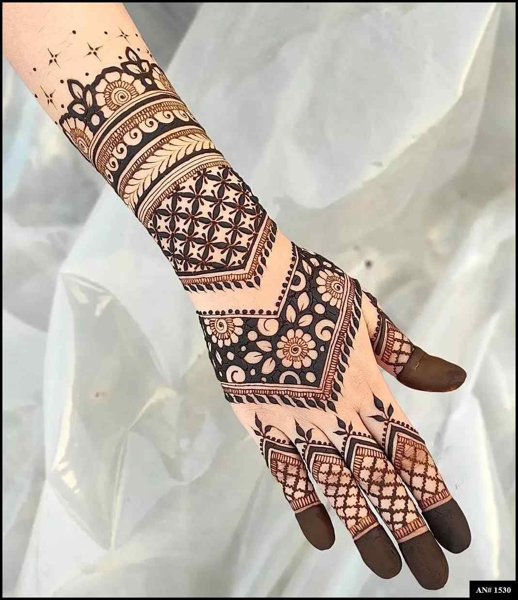 Back Full Hand Bridal Mehndi Design AN 1530